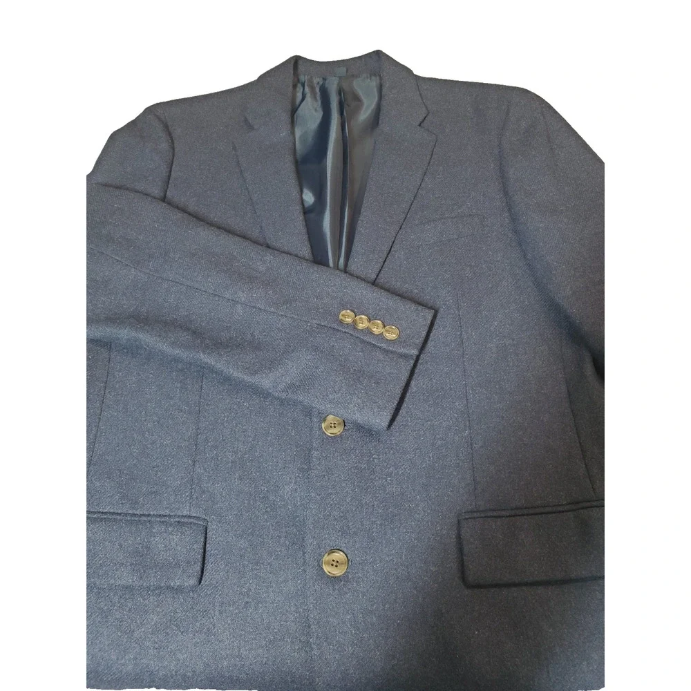 J Crew Mens 42L Blazer Thompson Sport Coat‎ Navy Blue Wool Lined Classic